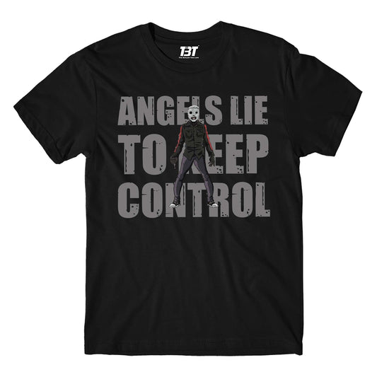 slipknot angels lie to keep control t-shirt music band buy online india the banyan tee tbt men women girls boys unisex black