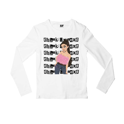 ariana grande thank u next full sleeves long sleeves music band buy online india the banyan tee tbt men women girls boys unisex white