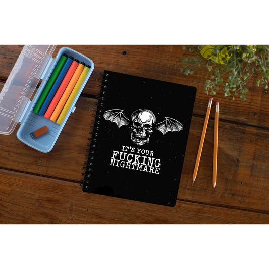 avenged sevenfold nightmare notebook notepad diary buy online india the banyan tee tbt unruled