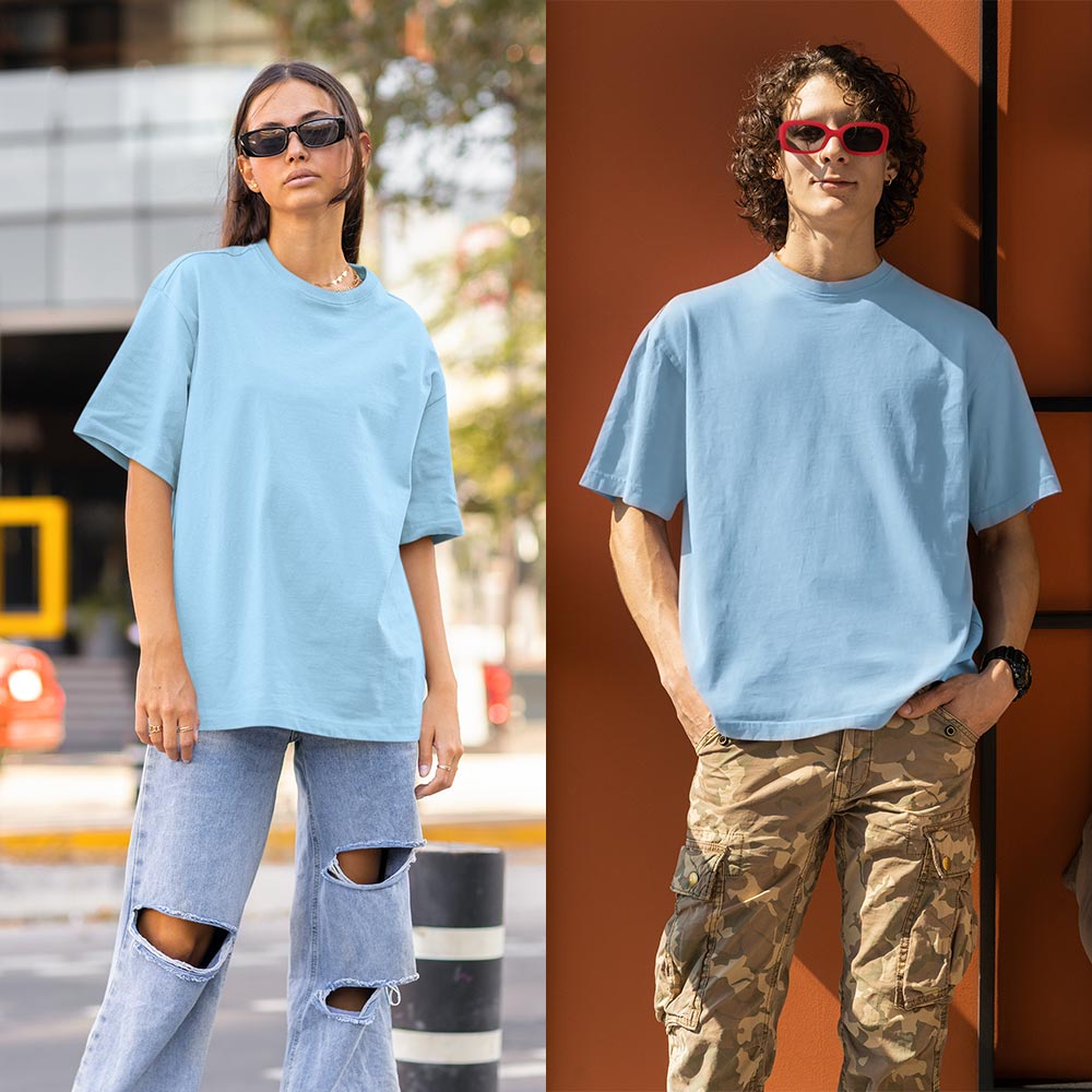 Baby Blue oversized t-shirt india baby blue t-shirt the banyan tee tbt basics buy plain tshirts india for men women boys girls branded