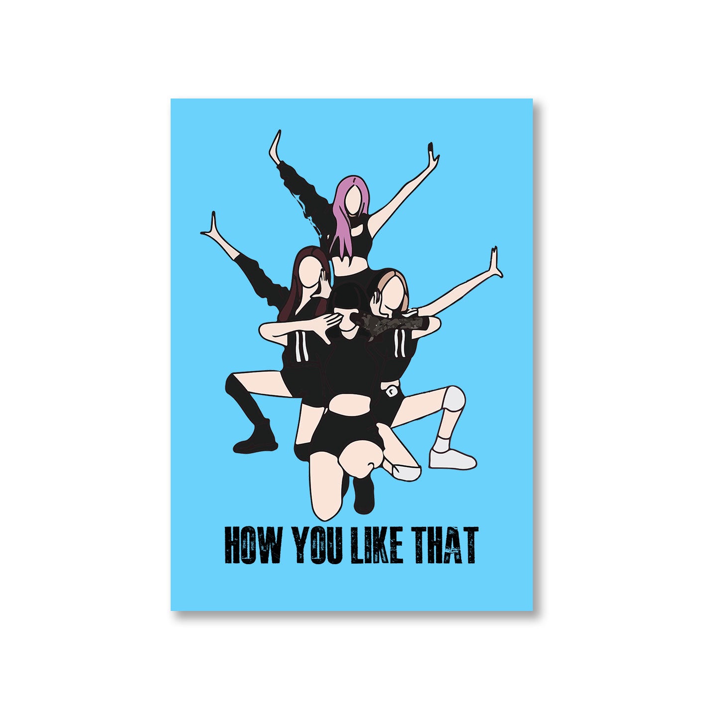 black pink how you like that poster wall art buy online india the banyan tee tbt a4 song k pop jennie lisa jisoo rose