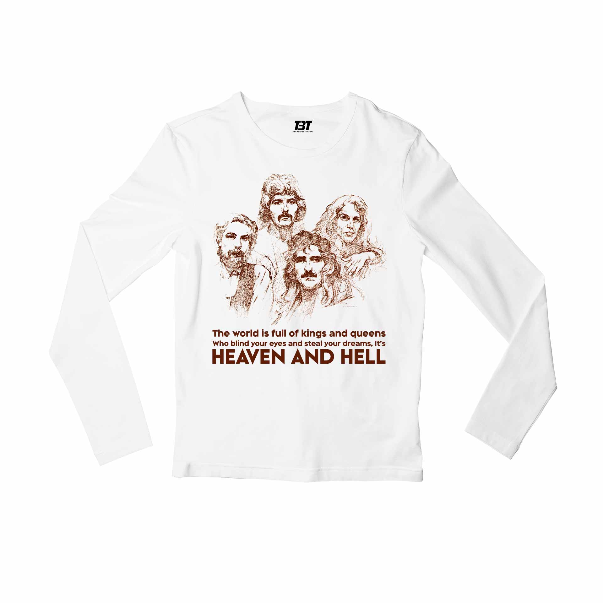 black sabbath it's heaven and hell full sleeves long sleeves music band buy online india the banyan tee tbt men women girls boys unisex white