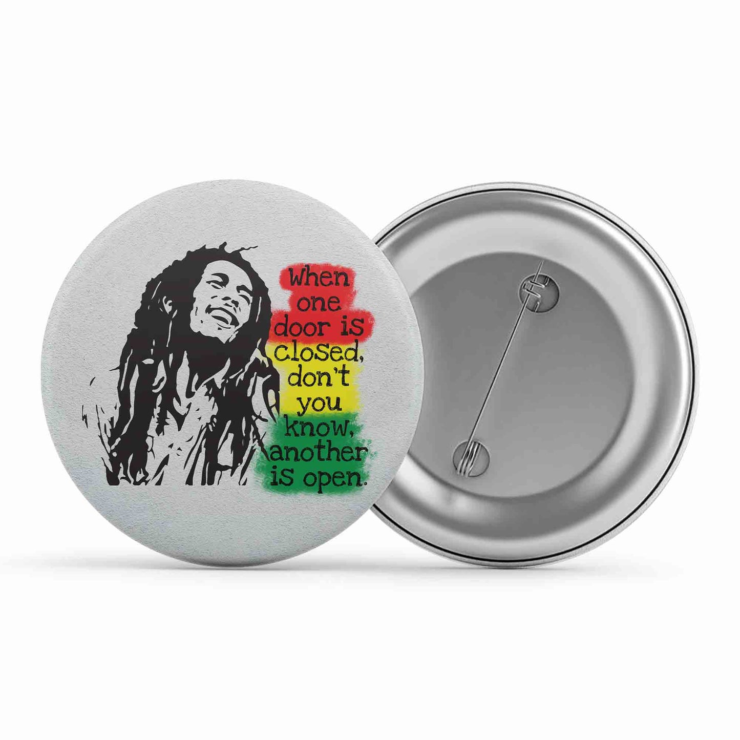 bob marley when one door is closed badge pin button music band buy online india the banyan tee tbt men women girls boys unisex