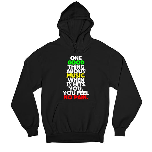 bob marley good thing about music hoodie hooded sweatshirt winterwear music band buy online india the banyan tee tbt men women girls boys unisex black