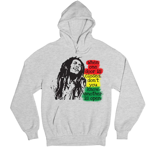 bob marley when one door is closed hoodie hooded sweatshirt winterwear music band buy online india the banyan tee tbt men women girls boys unisex gray