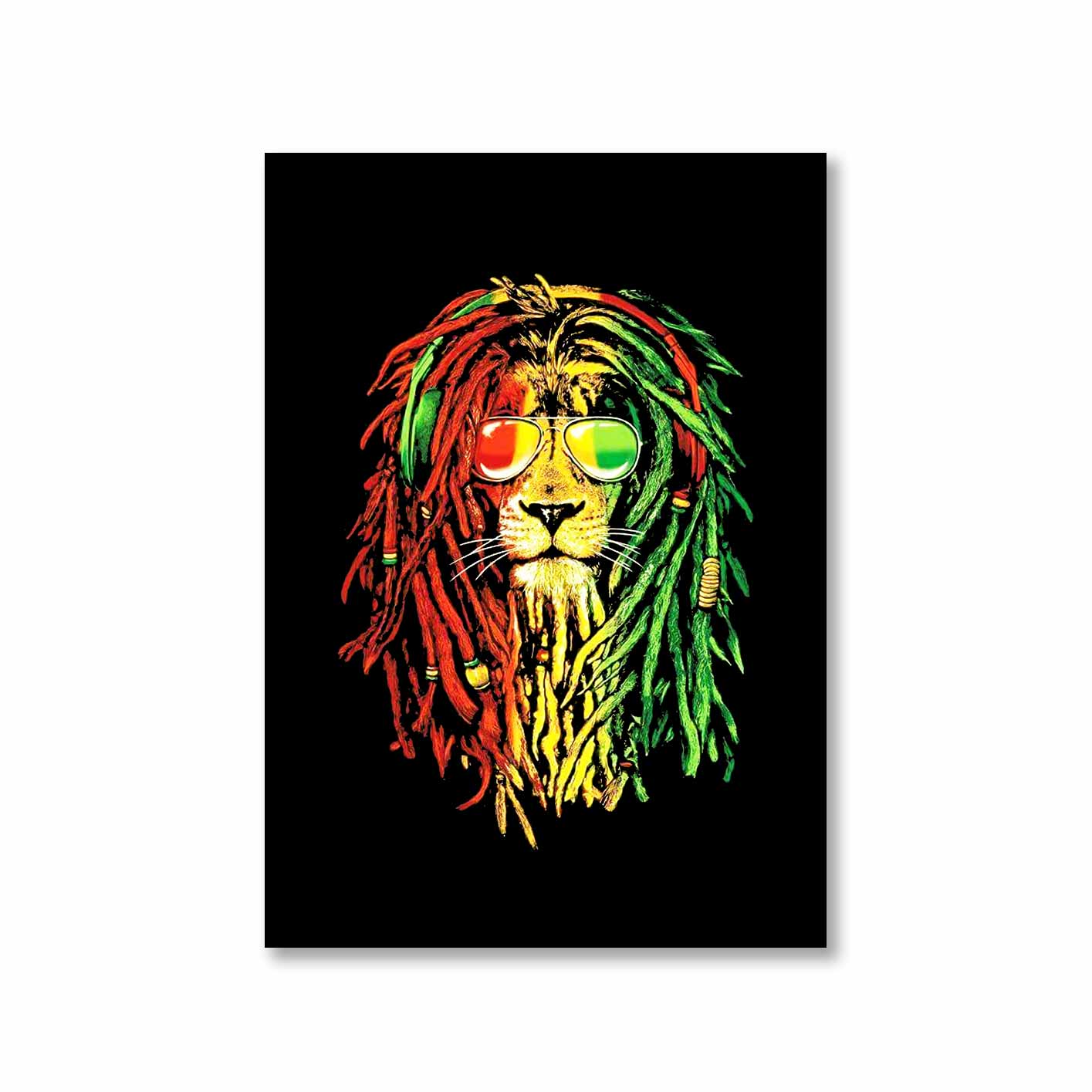 bob marley rasta lion poster wall art buy online india the banyan tee tbt a4