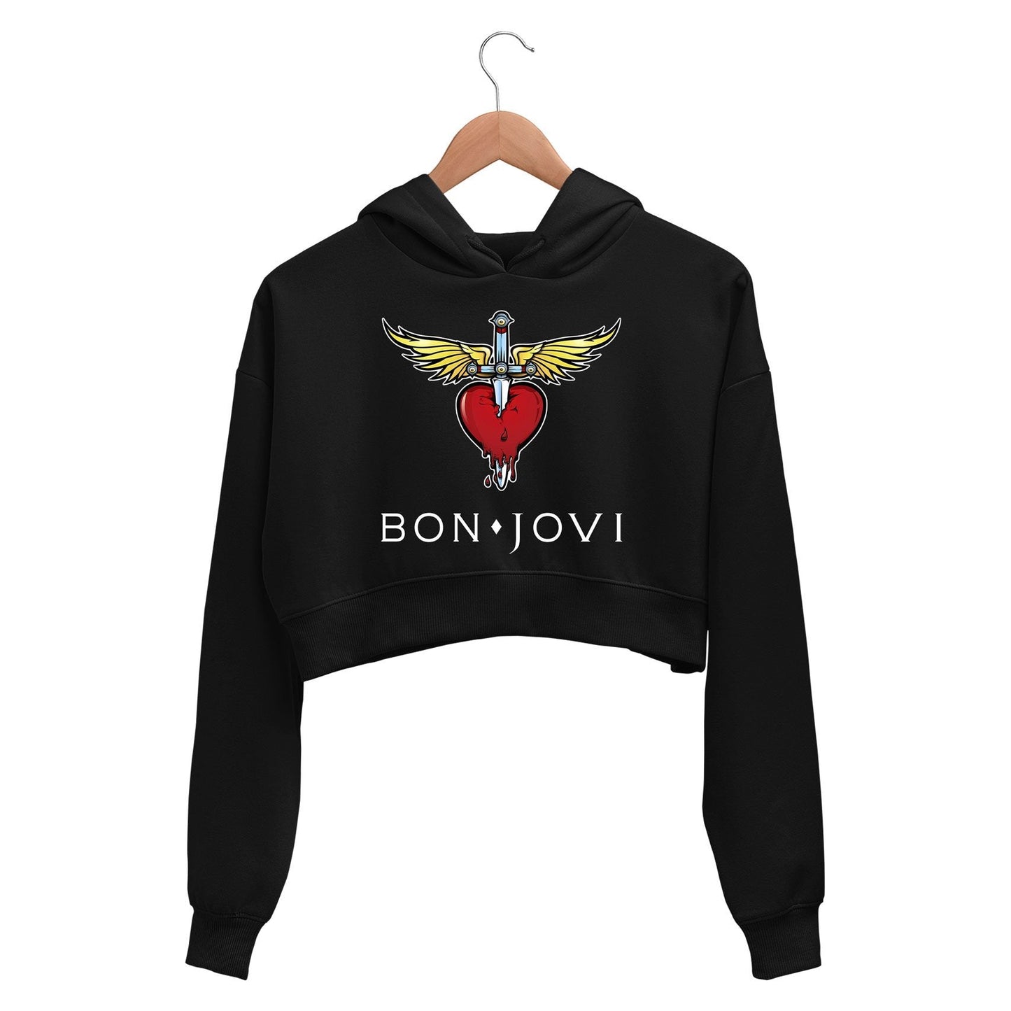 Bon Jovi Crop Hoodie Crop Hooded Sweatshirt for Women The Banyan Tee TBT