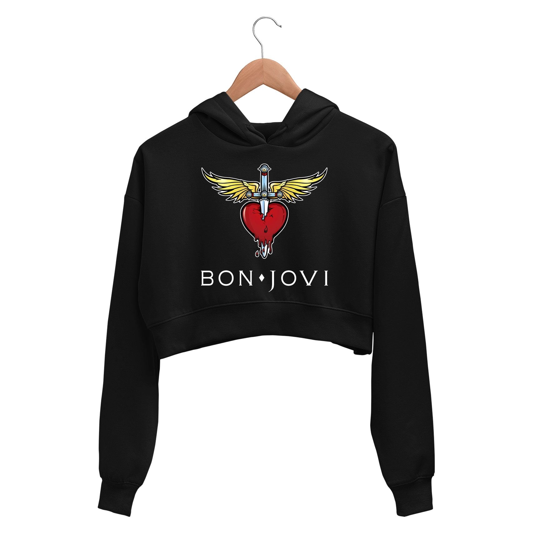 Bon Jovi Crop Hoodie Crop Hooded Sweatshirt for Women The Banyan Tee TBT