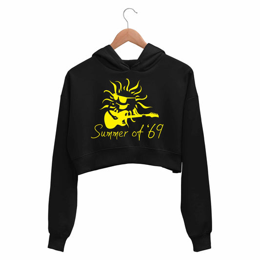 bryan adams summer of '69 crop hoodie hooded sweatshirt upper winterwear music band buy online india the banyan tee tbt men women girls boys unisex black