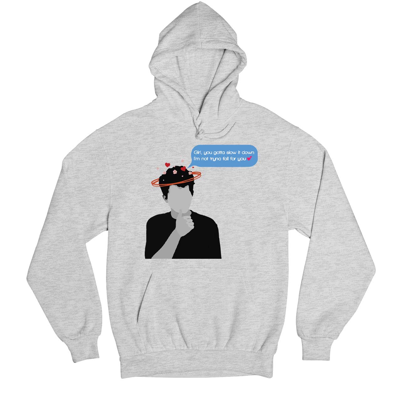 charlie puth slow it down hoodie hooded sweatshirt winterwear music band buy online india the banyan tee tbt men women girls boys unisex gray girl you gotta slow it down i'm not tryna fall for you