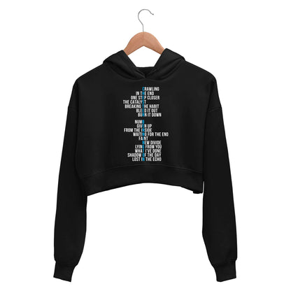 linkin park chester crop hoodie hooded sweatshirt upper winterwear music band buy online india the banyan tee tbt men women girls boys unisex black