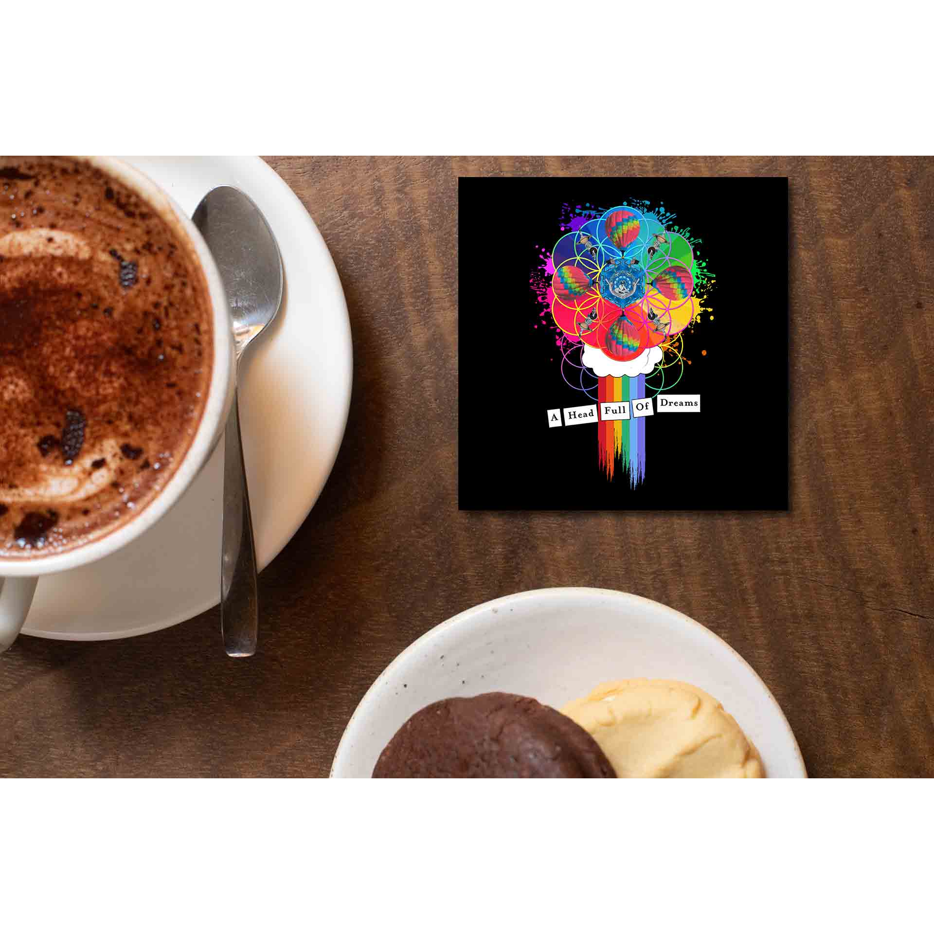 coldplay a head full of dreams coasters wooden table cups indian music band buy online india the banyan tee tbt men women girls boys unisex