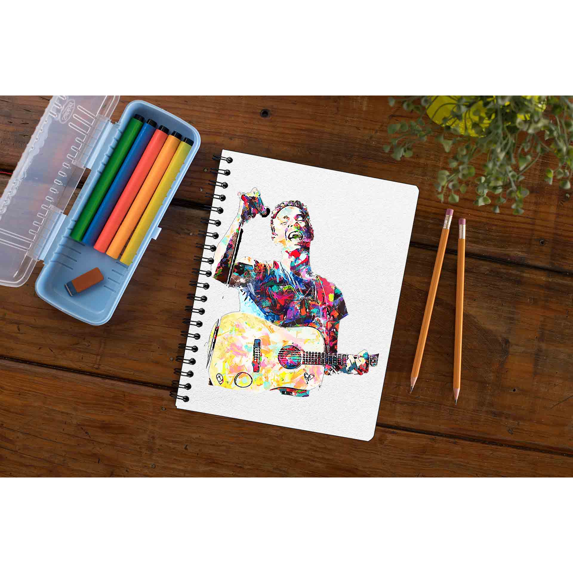 coldplay chris fan art notebook notepad diary buy online india the banyan tee tbt unruled - chris martin