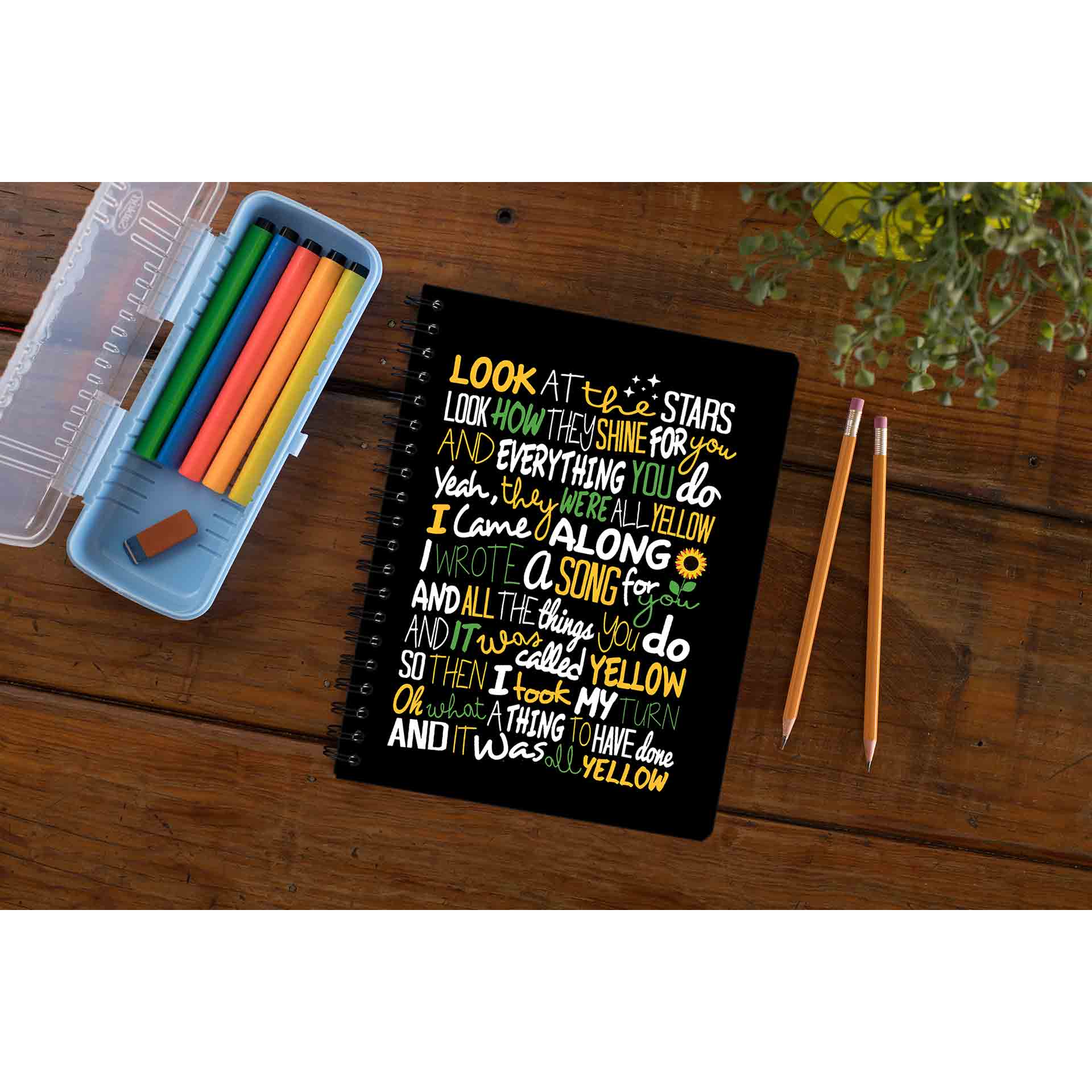 coldplay yellow notebook notepad diary buy online india the banyan tee tbt unruled