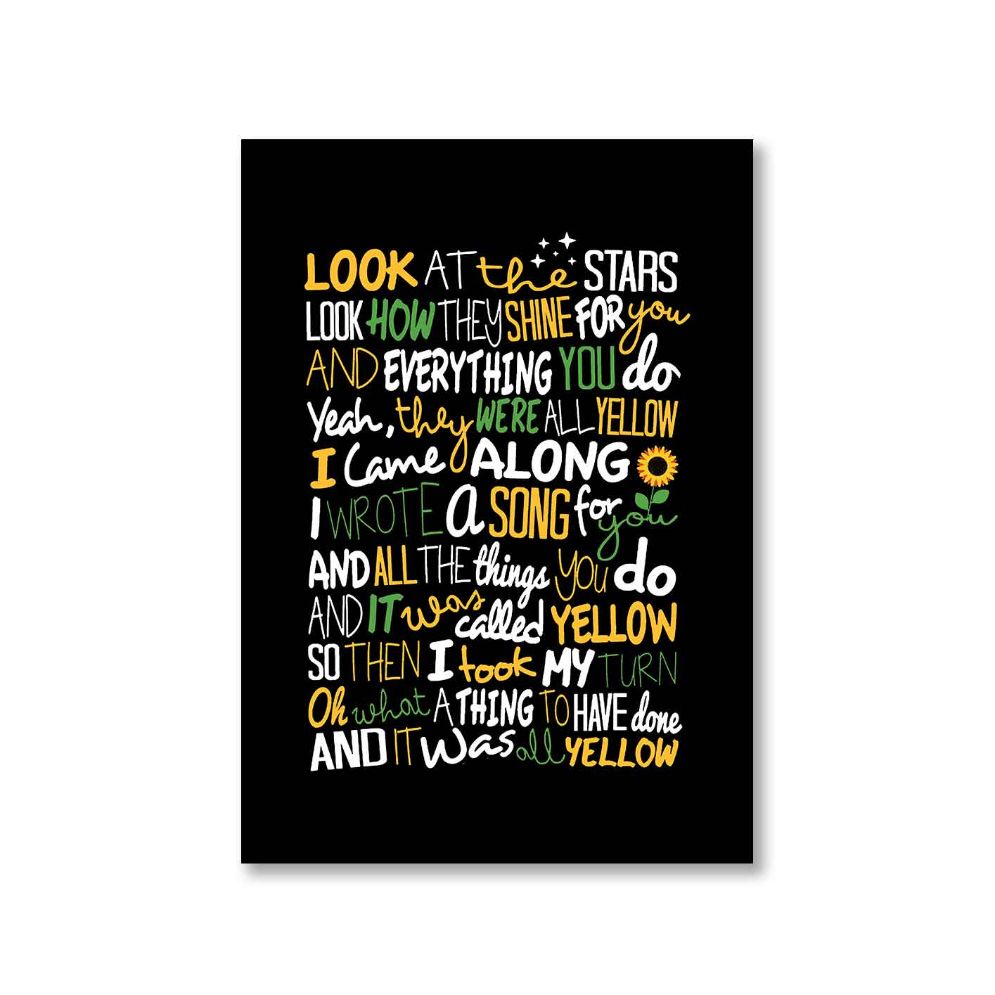coldplay yellow poster wall art buy online india the banyan tee tbt a4