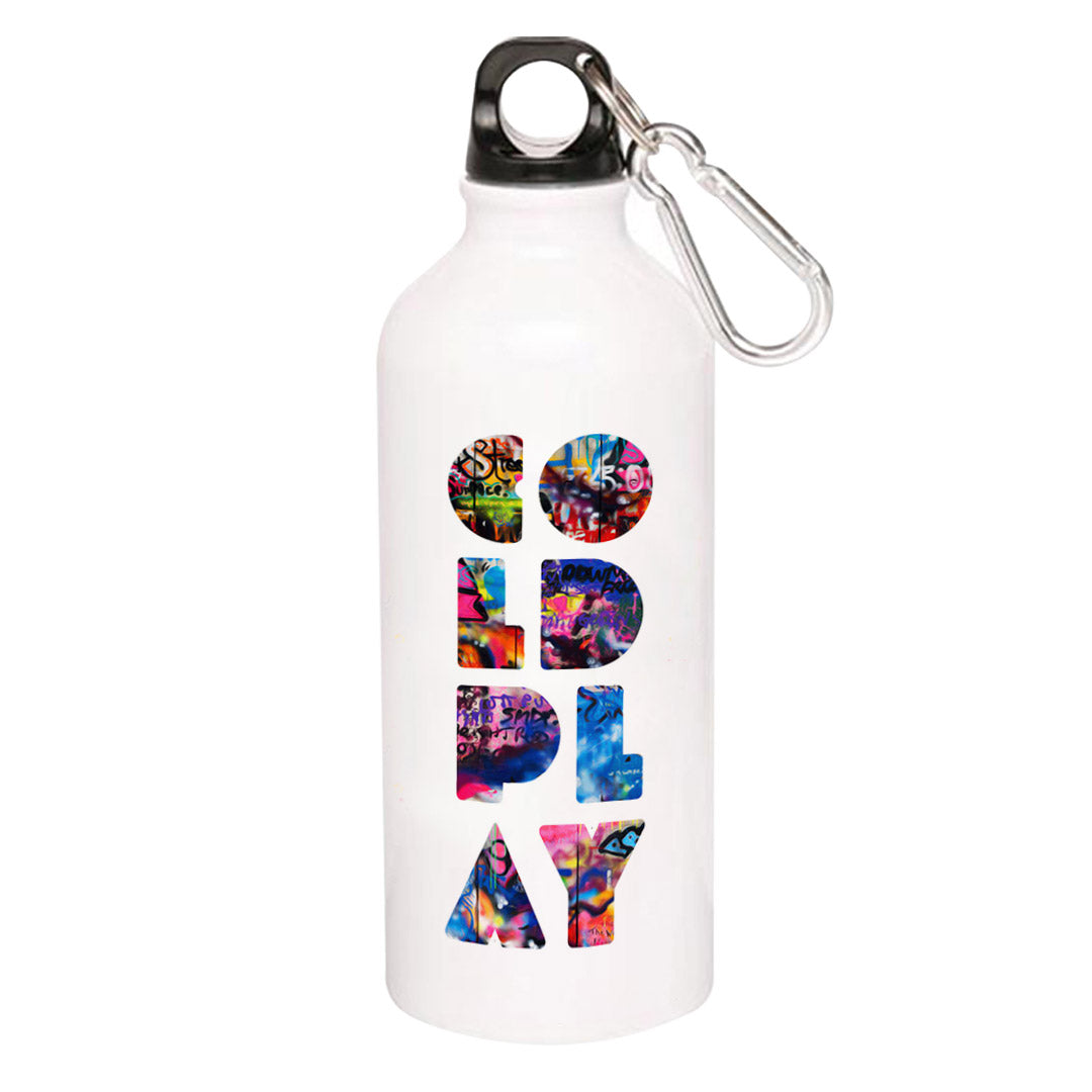 coldplay grafitti art sipper steel water bottle flask gym shaker music band buy online india the banyan tee tbt men women girls boys unisex