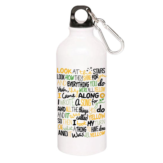 coldplay yellow sipper steel water bottle flask gym shaker music band buy online india the banyan tee tbt men women girls boys unisex