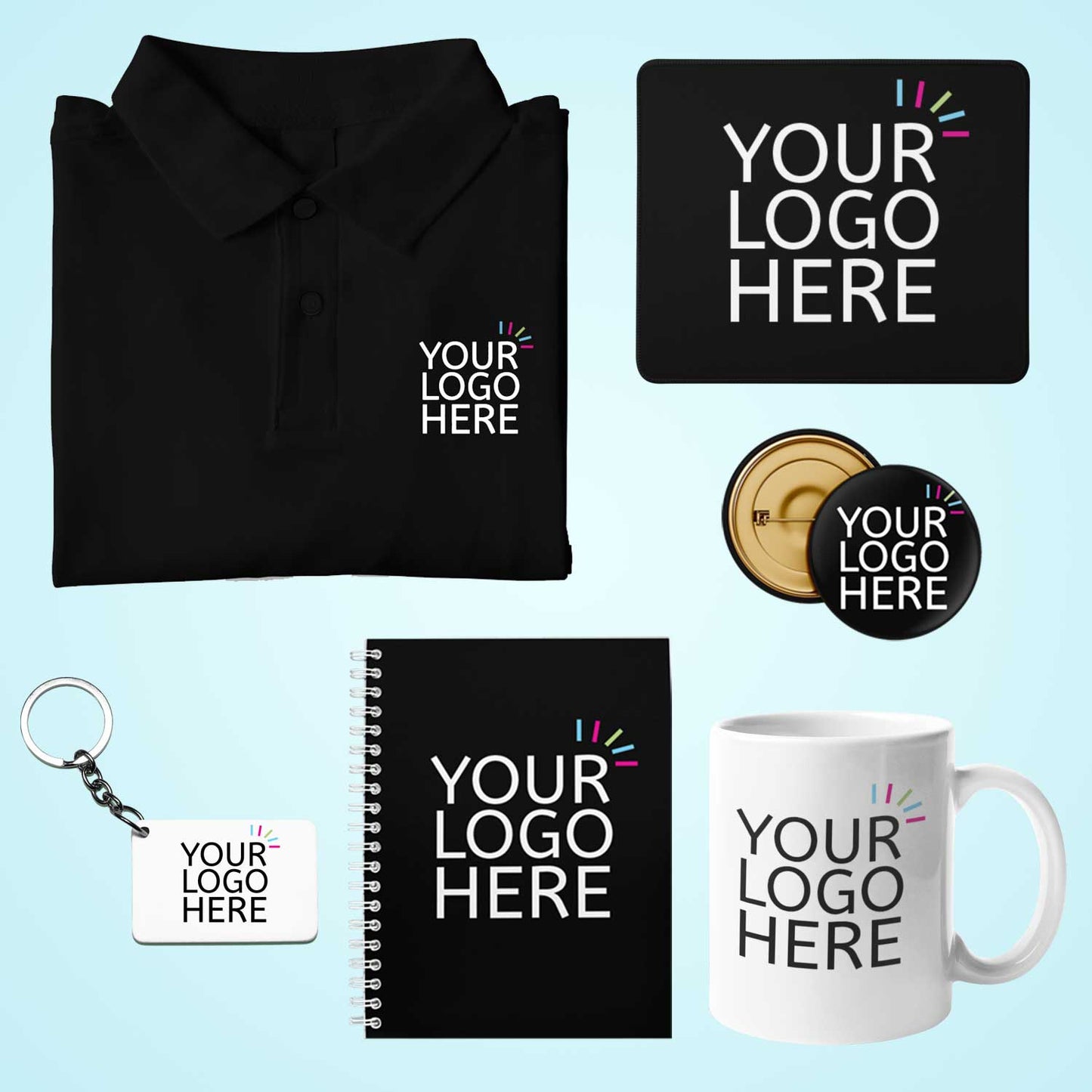 custom customized customised personalized personalised customizable customisable gifts ideas gift unique t-shirt badge mouse pad coffee mug keychain notepad notebook corporate gifting welcome kit employees clients online india products merchandise merch logo design shirts combo