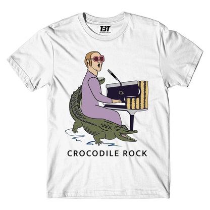 elton john crocodile rock t-shirt music band buy online india the banyan tee tbt men women girls boys unisex white