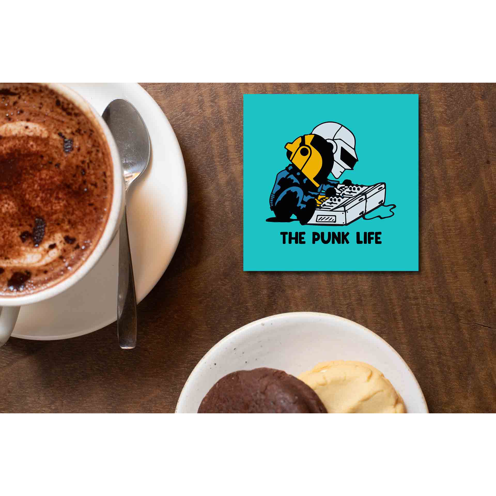 daft punk the punk life coasters wooden table cups indian music band buy online india the banyan tee tbt men women girls boys unisex