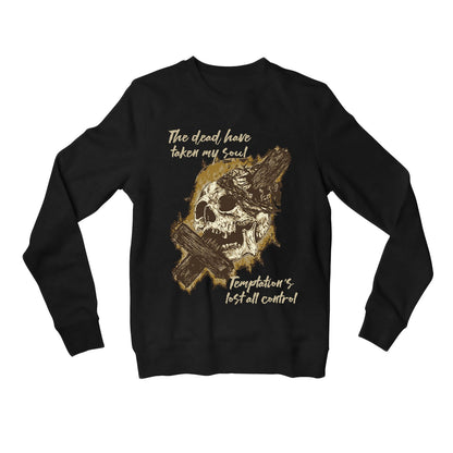 slayer dead skin mask sweatshirt upper winterwear music band buy online india the banyan tee tbt men women girls boys unisex black