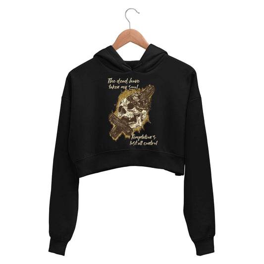 slayer dead skin mask crop hoodie hooded sweatshirt upper winterwear music band buy online india the banyan tee tbt men women girls boys unisex black