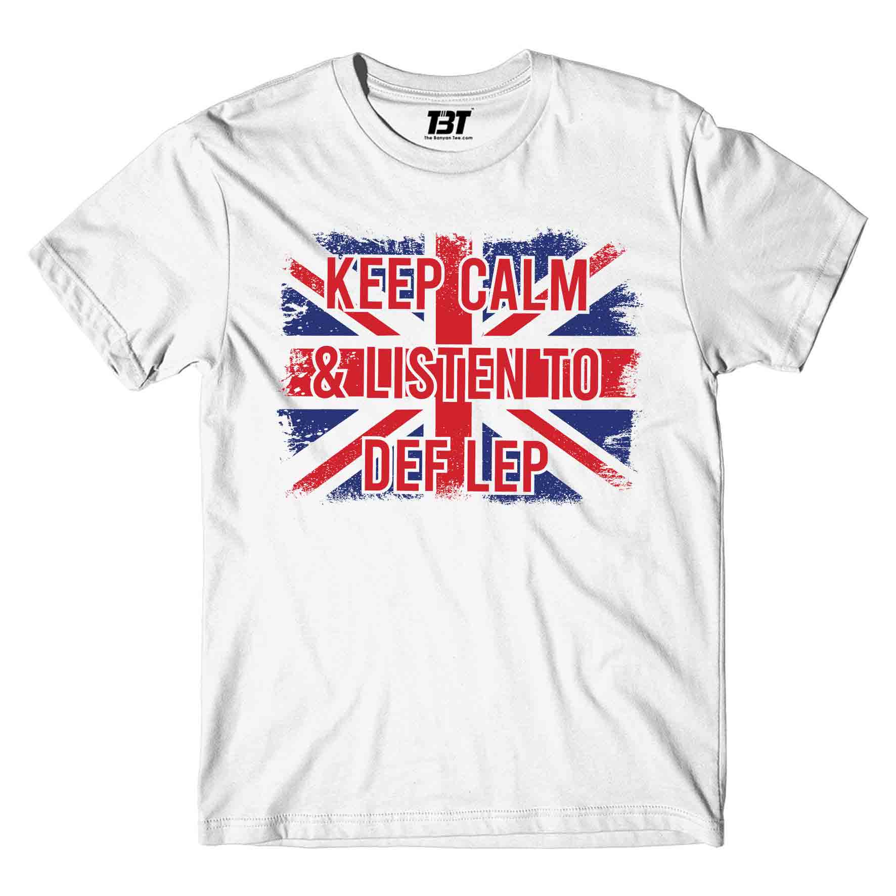 def leppard keep calm t-shirt music band buy online india the banyan tee tbt men women girls boys unisex white and listen to def leppard