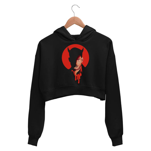 Lucifer Crop Hoodie - Crop Hooded Sweatshirt for Women The Banyan Tee TBT