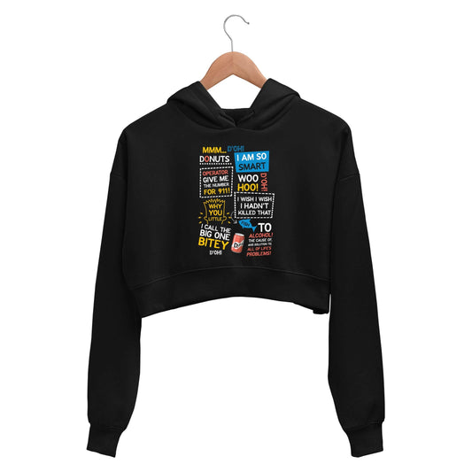 The Simpsons Crop Hoodie - Crop Hooded Sweatshirt for Women The Banyan Tee TBT
