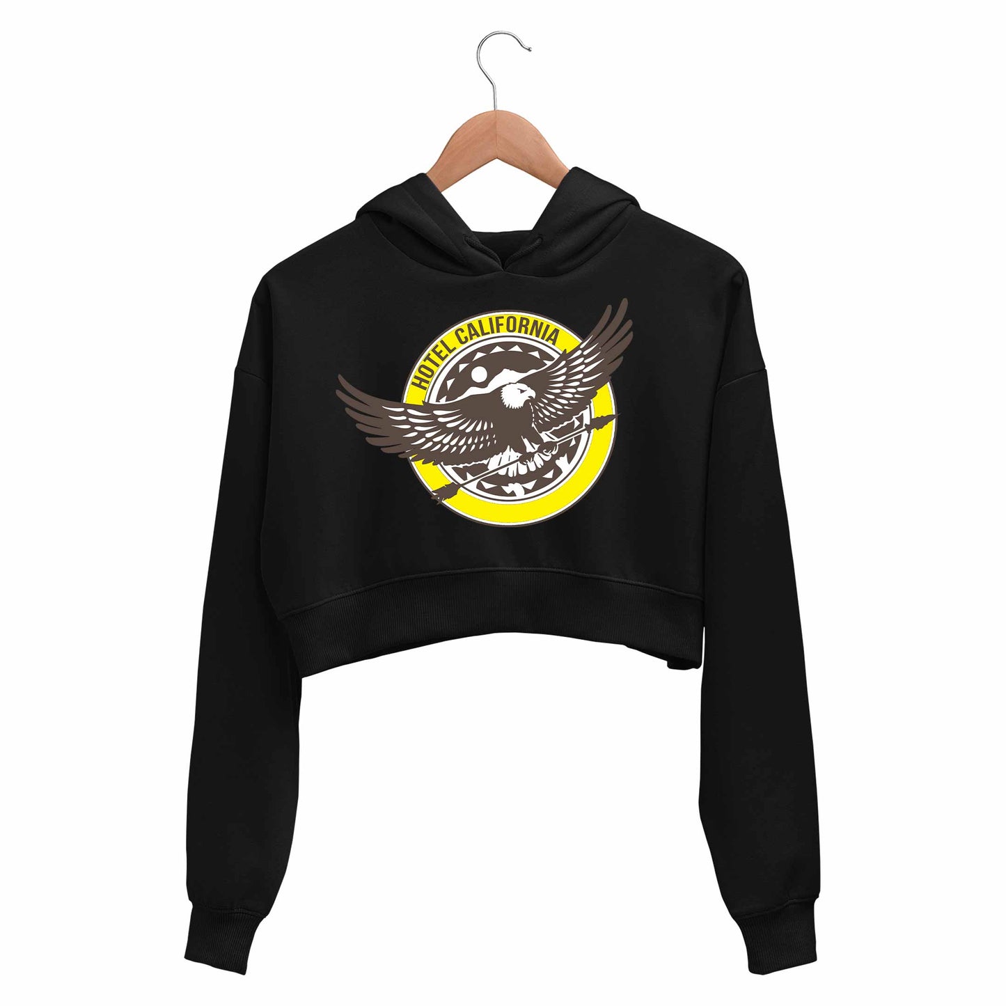 eagles hotel california crop hoodie hooded sweatshirt upper winterwear music band buy online india the banyan tee tbt men women girls boys unisex black