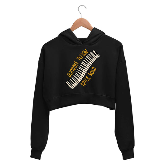 elton john goodbye yellow brick road crop hoodie hooded sweatshirt upper winterwear music band buy online india the banyan tee tbt men women girls boys unisex black