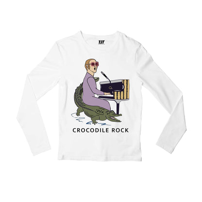 elton john crocodile rock full sleeves long sleeves music band buy online india the banyan tee tbt men women girls boys unisex white