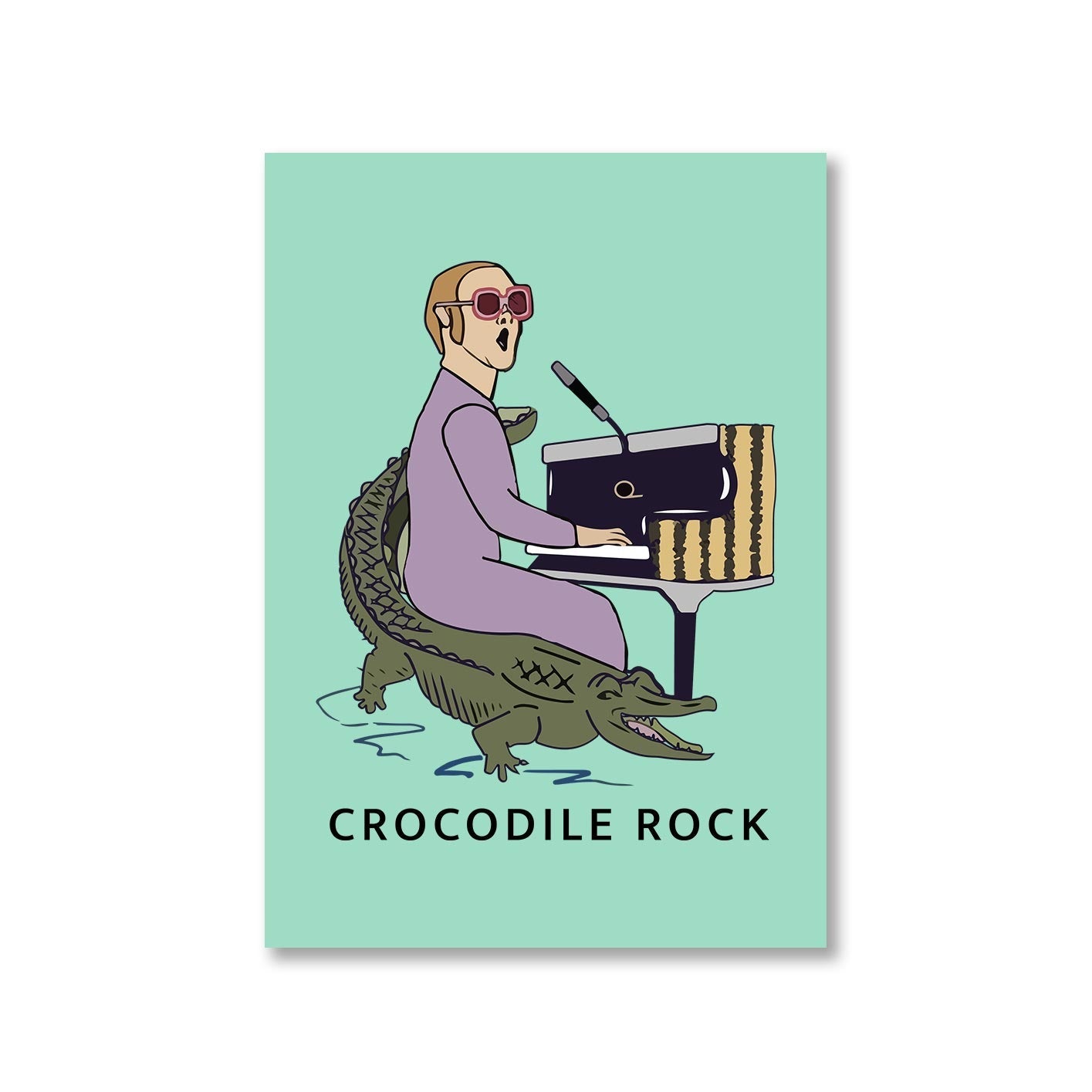 elton john crocodile rock poster wall art buy online india the banyan tee tbt a4