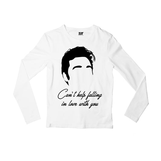 elvis presley can't help falling in love with you full sleeves long sleeves music band buy online india the banyan tee tbt men women girls boys unisex white