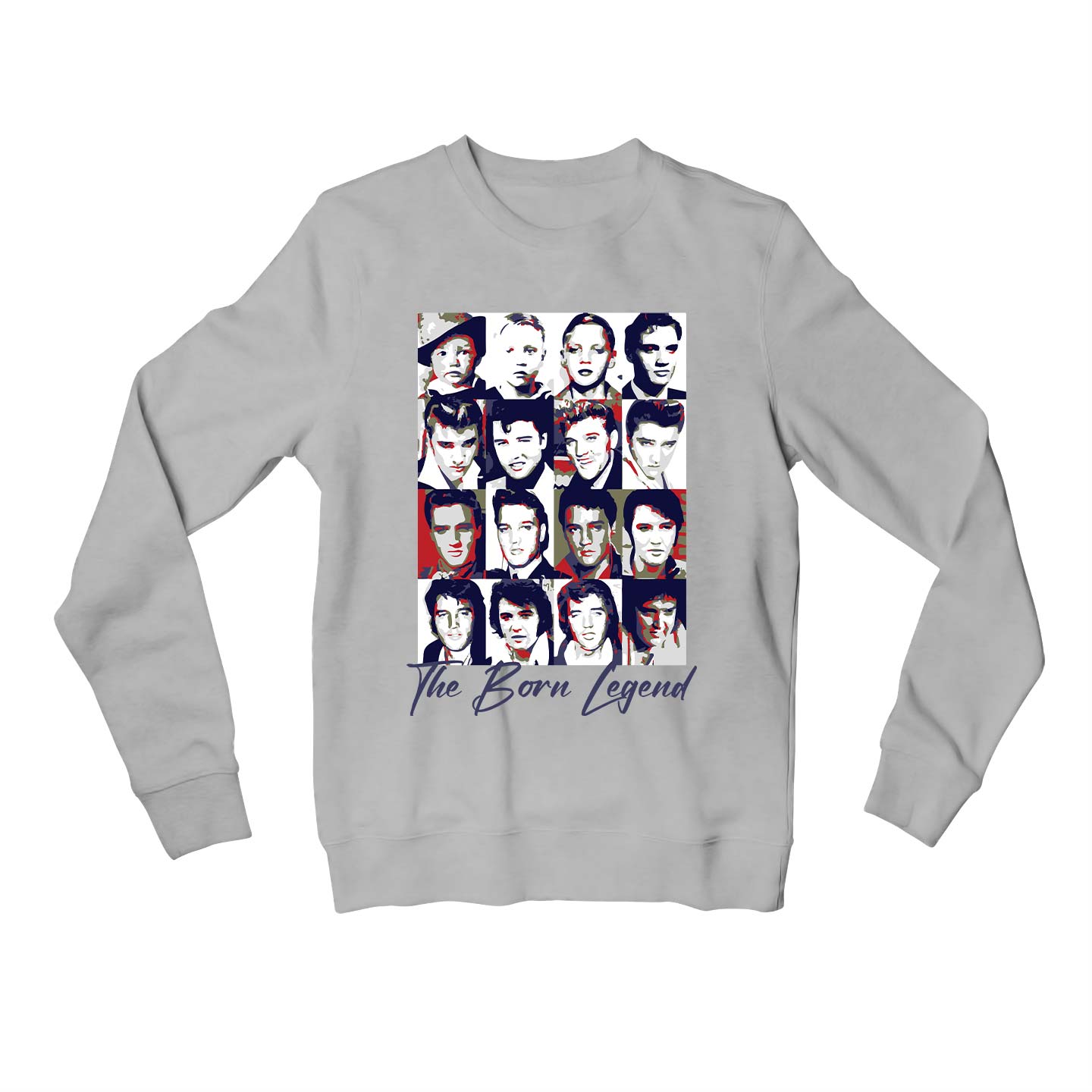 elvis presley the born legend sweatshirt upper winterwear music band buy online india the banyan tee tbt men women girls boys unisex gray