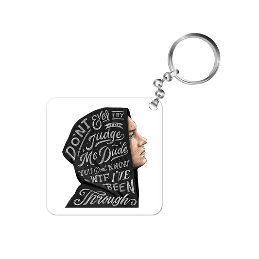 eminem don't ever try to judge me keychain keyring for car bike unique home music band buy online india the banyan tee tbt men women girls boys unisex