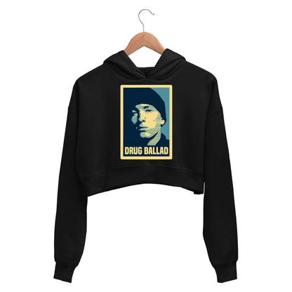 eminem drug ballad crop hoodie hooded sweatshirt upper winterwear music band buy online india the banyan tee tbt men women girls boys unisex black