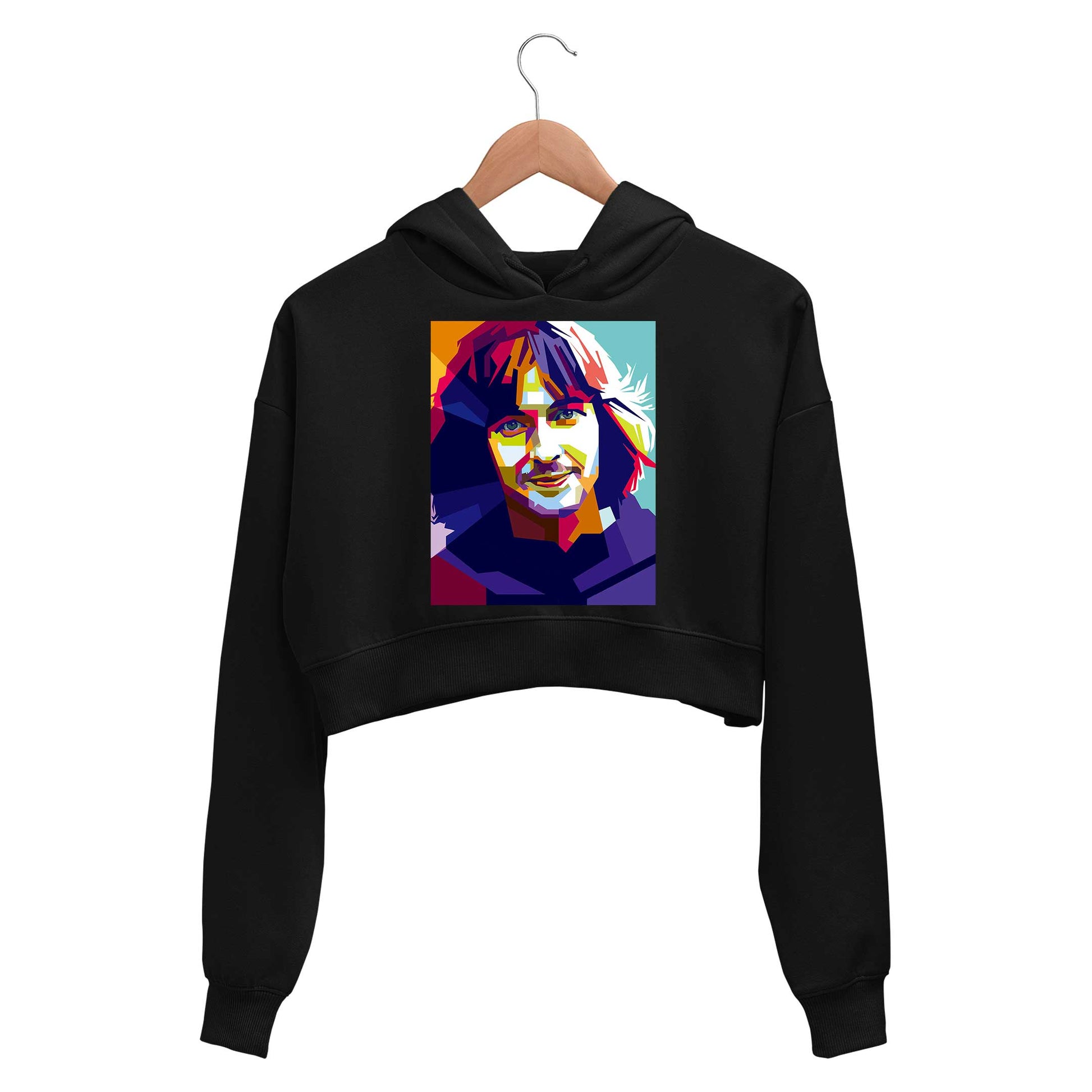 eric clapton pop art crop hoodie hooded sweatshirt upper winterwear music band buy online india the banyan tee tbt men women girls boys unisex black