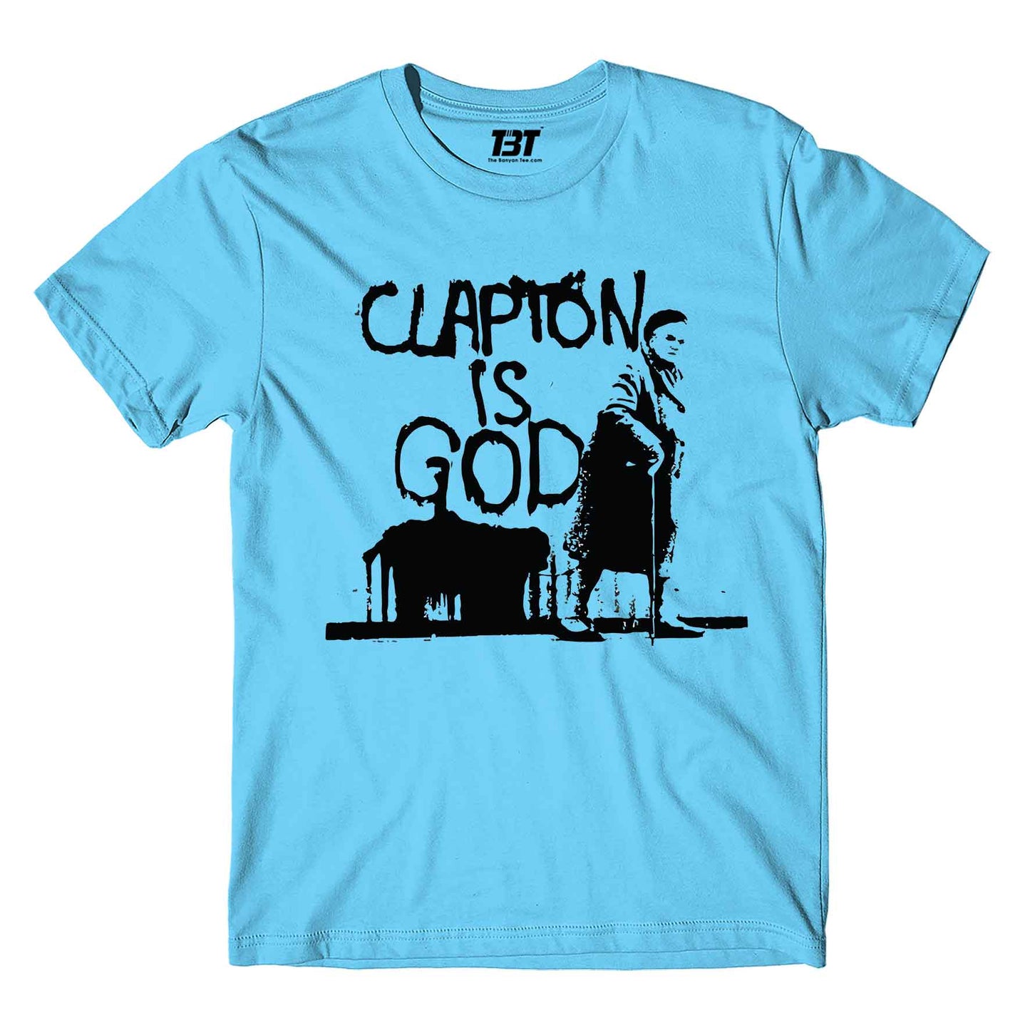 eric clapton clapton is god t-shirt music band buy online india the banyan tee tbt men women girls boys unisex Sky Blue