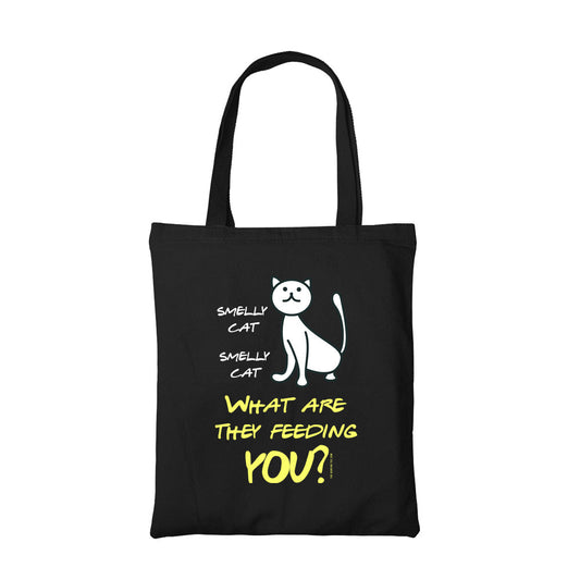 friends smelly cat tote bag hand printed cotton women men unisex