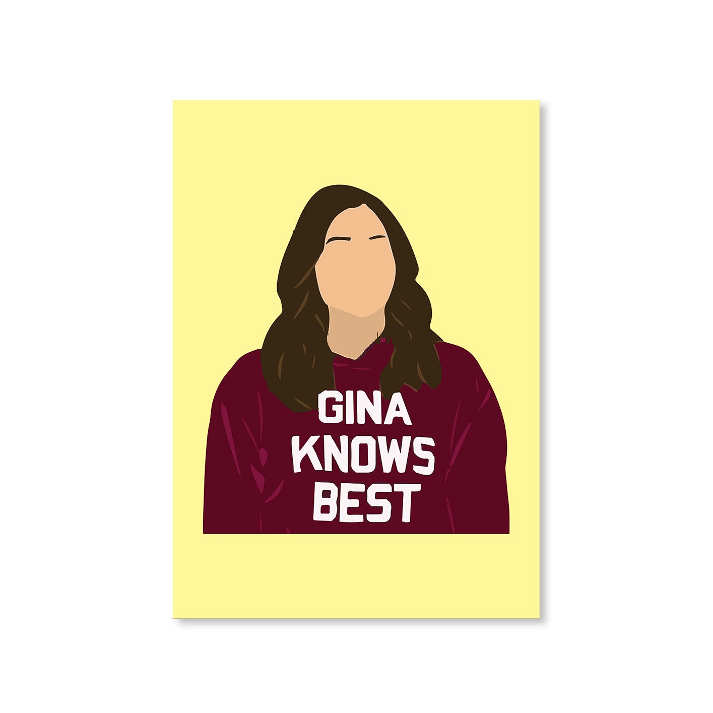 brooklyn nine-nine gina knows best poster wall art buy online india the banyan tee tbt a4 detective jake peralta terry charles boyle gina linetti andy samberg merchandise clothing acceessories