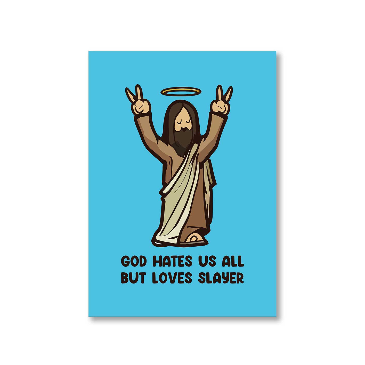 slayer god loves slayer poster wall art buy online india the banyan tee tbt a4