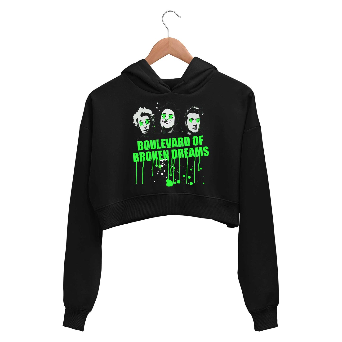 green day boulevard of broken dreams crop hoodie hooded sweatshirt upper winterwear music band buy online india the banyan tee tbt men women girls boys unisex black