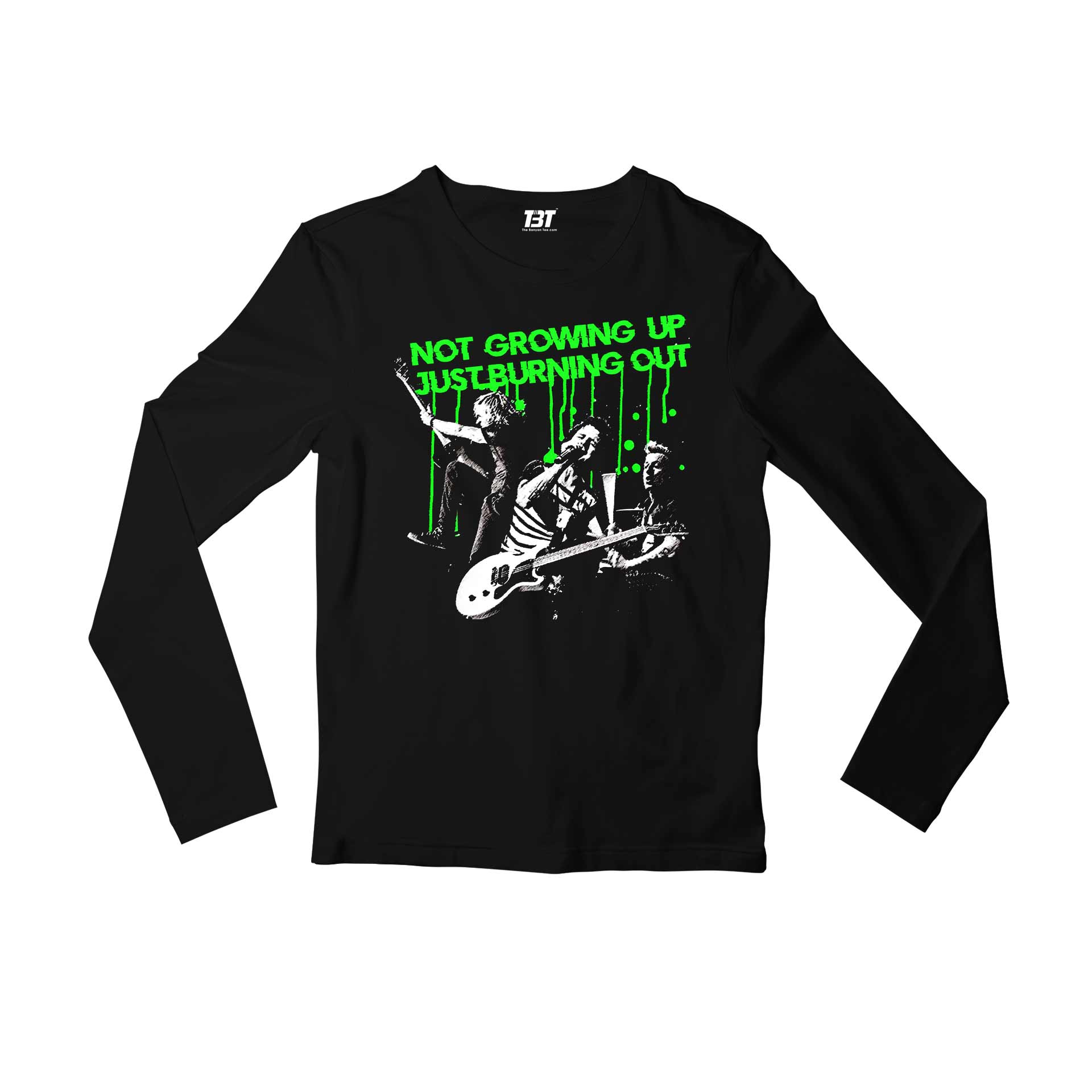 green day burnout full sleeves long sleeves music band buy online india the banyan tee tbt men women girls boys unisex black not growing up just burning out