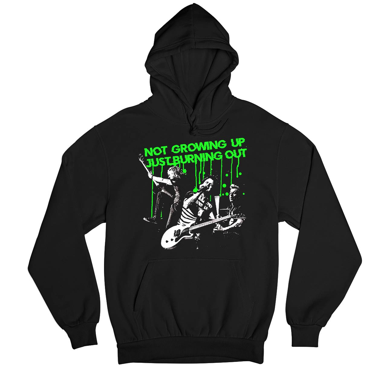 green day burnout hoodie hooded sweatshirt winterwear music band buy online india the banyan tee tbt men women girls boys unisex black not growing up just burning out