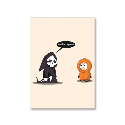 south park grim reaper poster wall art buy online india the banyan tee tbt a4 south park kenny cartman stan kyle cartoon character illustration grim reaper