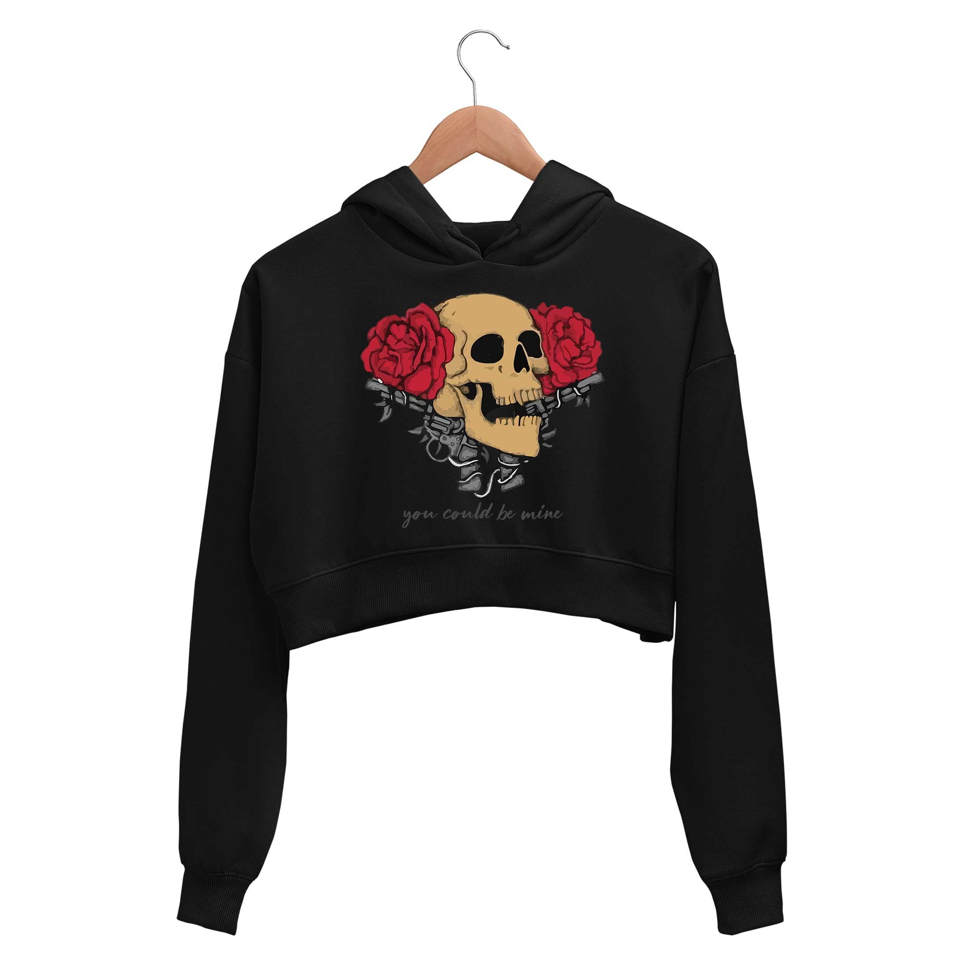 guns n' roses you could be mine crop hoodie hooded sweatshirt upper winterwear music band buy online india the banyan tee tbt men women girls boys unisex black