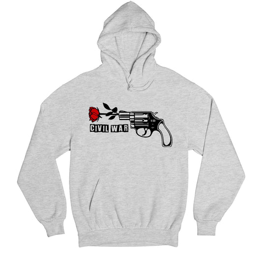 guns n' roses civil war hoodie hooded sweatshirt winterwear music band buy online india the banyan tee tbt men women girls boys unisex gray