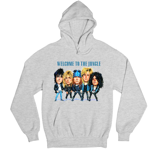 guns n' roses welcome to the jungle hoodie hooded sweatshirt winterwear music band buy online india the banyan tee tbt men women girls boys unisex gray