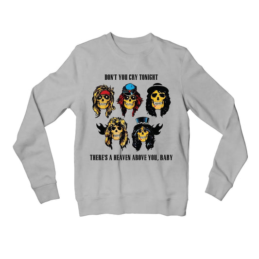 guns n' roses don't cry sweatshirt upper winterwear music band buy online india the banyan tee tbt men women girls boys unisex gray